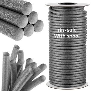 MotiMind 1 Inch x 50 ft Foam Backer Rod for Gaps Joints Concrete Crack Filler Caulk Saver Bulk Foam Backing Rod Concrete Filler Rope for Weather Stripping Door Seal (Gray)