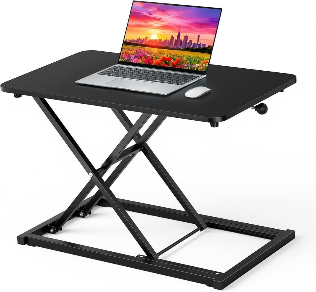 Standing Desk Converter Adjustable Height, 23.6" x 13.4" Keyboard Riser for Stand Up Desk Riser, Ergonomic Computer Keyboard Stand for Desktop, Sit Stand Workstations for Home Office Study Room, Large