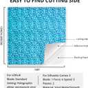 HTVRONT Holographic Glitter Permanent Vinyl, 12" x 10ft Sparkle Blue Permanent Adhesive Vinyl, Easy to Weed & Transfer Glitter Roll Compatible with Cricut Cutting Machine, Crafts, Silhouette, Decal