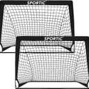 2 Pack 4' x 3' Soccer Goal Net Set, Pop Up Kids Practice Soccer Goals for Indoor and Outdoor.Portable Soccer Net with Carrying Bag & Ground Pegs, Perfect for Backyard, Field, Court (Black)