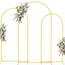 Asee'm Metal Arch Backdrop Stand Set of 3 (7.2FT, 6.6FT, 6FT) Gold Arched Frame for Wedding Ceremony Parties Birthday Baby Shower Garden Balloon Decoration