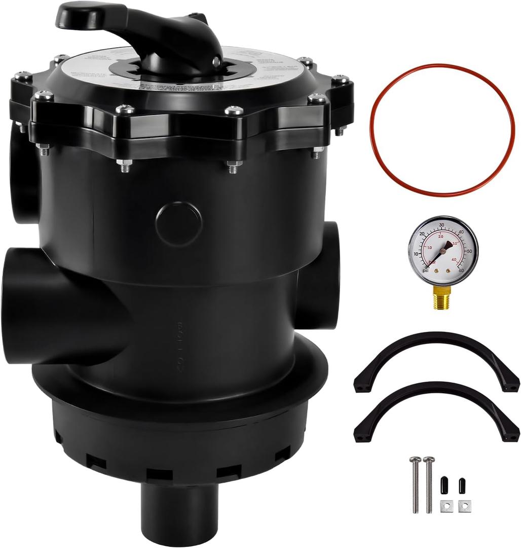 SP071620T Multi-port Control Valve, 2" Vari-Flo Valve Top Mount Compatible with Hayward Pro Series Sand filter S310T2, S270T2, S310T2, S360T2 with Clamp & O-Ring