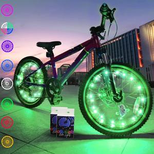 TINANA 2 Tire Pack LED Bike Wheel Lights Ultra Bright Waterproof Bicycle Spoke Lights Cycling Decoration Safety Warning Tire Strip Light for Kids Adults Night Riding