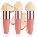 Makeup Sponge with Handle 3 Pack Complexion Sponges Holder for Foundation Sponges Make Up Face Blending Cosmetics Egg Puff Brush Sponge Pens for Makeup Use Tools