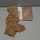 MANZI 2 Pairs Women's Sheer Tights 40D High Waist Control Top Pantyhose Thigh High Stockings with Reinforced Toes (Large, Natural Nude)