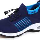 STUNAHOME Orthopedic Sneakers Breathable Women Walking Shoes Slip on Trainers Women's Comfortable Casual Ladies Athletic Shoe Thick Bottom (7, Blue-air Cushion)
