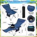 Karenhi 2 Set Reclining Beach Chair with Umbrella for Adult Folding Camping Chair with Foot Rest Adjustable Clamp Canopy Shade for Outdoor Patio Travel Beach Fishing Picnic(Blue)