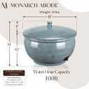 Monarch Abode Garden Hose Holder with Lid – Decorative Water Hose Holders for Outside, Smooth Metal Patina Pot with Drainage, 100ft Waterhose Holder for Outside, Garden Storage Caddy