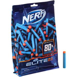 NERF Elite 2.0 Dart Refill, 80 Nerf Elite Darts, Compatible with All Nerf Blasters That Use Elite Darts, Kids Outdoor Games
