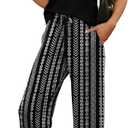 WIHOLL Two Piece Set for Women Summer Spring Outfits Cruise Travel Airport Beach Vacation Clothes Trendy Lounge Sets Mock Neck Matching Women Clothing Wide Leg Pants Set, Stripped Black, Small