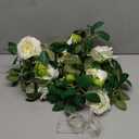 2 Pcs Flower Garland with 19.6 Ft Lights, 13.2 Ft White Floral Garland Fake Flowers for Home Wedding Party Wall Garden Room Outdoor Decor