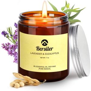 Aromatherapy Candles, Scented Candles, 7OZ Lavender Eucalyptus Candles Stress Relief and Relax for Home & Bedroom Gift for Women Birthday Christmas, Soy Wax Candle