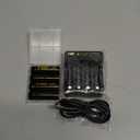 HW 4 Pack Rechargeable Lithium Batteries AA, 1.5V 3500mWh Double A Lithium Ion Batteries with 4-Bay AA/AAA Charger, Long Lasting Power, 2.5H Fast Chrge, 1000+ Cycles Reuseable li-ion AA Batteries Black