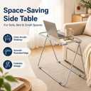Sintuff Clear Acrylic Folding TV Tray Table, Portable Side Desk, 27.6 x 19.7 x 26.8 inches