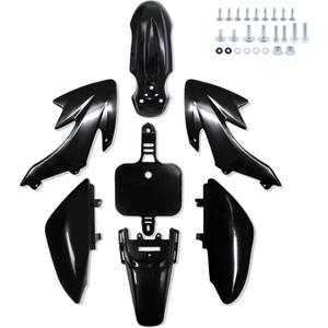 CRF50 Plastics Kit Pit Bike Parts Fairings Fenders for HONDA CRF50F CRF 50 XR50 SSR 110 SSR 125 Coolster 125 Baja DR70 and Similar Trail Dirt Bike 50cc-160cc (JM007-BLACK)