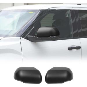 2PCS Side Door Mirror Cover Compatible with Toyota Tundra 2022-2025/ Sequoia 2023-2025, Exteror Rearview Mirror Housing Protector Cap (Only for versions without turn signals) (Matte Black)