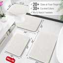 OLANLY Toilet Rugs U-Shaped 24x24, Extra Soft Absorbent Chenille Contour Bathroom Rugs for Toilet, Dry Quickly, Machine Washable, Non-Slip Bath Mat, Ivory
