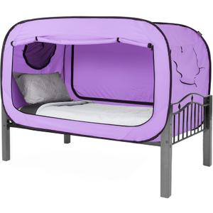 Bed Tent Twin Bed Canopy Portable Dream Tent for Adult Indoor Sleeping Tents with 2 Doors Breathable Private Space Tents, Violet (41.3"W x 78.7"L (Pack of 1))