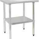 Stainless Steel Table for Prep & Work, 24x30Inches, Metal Commercial Heavy Duty Table with Adjustable Under Shelf and Foot for Restaurant, Home and Hotel, Metal Weather Resistant