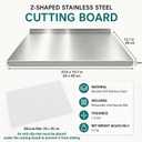Stainless Steel Cutting Board with Lip for Kitchen, 23.6 x 15.7 In, 23.6"L x 0.1"W