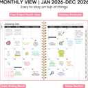 2026 Planner 8.5" x 11", Weekly and Monthly Calendar Planner Book, January 2026 - December 2026, Hardcover Spiral Planner with Monthly Tabs, Notes Pages, Perfect for Women & Men, A4 - Pink