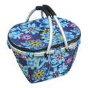 LIQING 25L Picnic Basket Insulated and Leak-Proof Two Handles Foldable and Easy to Carry with 4 Built-in Support Bars for Grocery Shopping, Camping, picnics and Road Trips