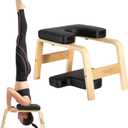 Yes4All Yoga Headstand Bench with PU Pads Thickness Foam, Wooden Yoga Inversion Chair for Balance Training,Core Strengthening - P.A.