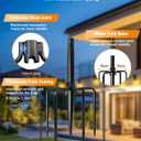 4 Pack String Light Poles for Outside, Thickened Metal Christmas Lights Hanger Pole Outdoor with Fork, Lighting Hanging Post Accessories for Patio Decor Garden Backyard Yard Outside Decorations