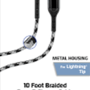 ZGEAR Metal Housing. 10 Foot Braided Sync & Charge Cable, IPhone, IPad, IPod
