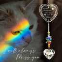Crystal Suncatcher - Pet Memorial Gifts, Sympathy Keepsake for Grieving Dog/Cat Owners, Window Hanging Decor with Forever in My Heart Design, Comforting Bereavement Gift for Loss of Beloved Pets