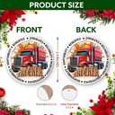 3 x Christmas Ornament - Trucker Ceramic Ornament, Driver Ornament for Christmas Tree, Gift for Truck Drivers, Semi Truck Lovers, CDL Holders, Men, Dad, Uncle, Husband