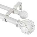 KAMANINA Double Curtain Rods for Windows 72 to 144 Inch, Adjustable, White