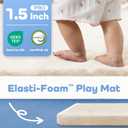 1.5" Thick Padded Baby Play Mat for Floor Tummy Time, Pro Soft Foam Activity Playroom Playmats, Easy Care with Non-Slip Safe for Infant Toddler Kids Crawling 39"x 59" (Beige)