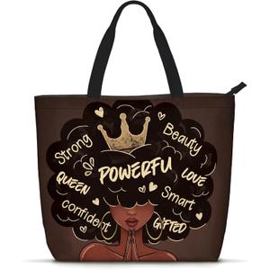 African American Black Women Tote Bag Black Girl Magic Shoulder Handbag For Work Travel Beach Shopping