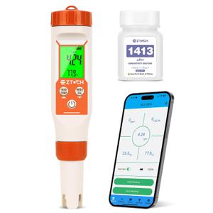 pH Meter for Water, Smart pH TDS EC Meter for Water Hydroponic, 4 in 1 pH Conductivity PPM Temp Meter for Drinking Water, Brewing, Aquarium, Pool, Spa