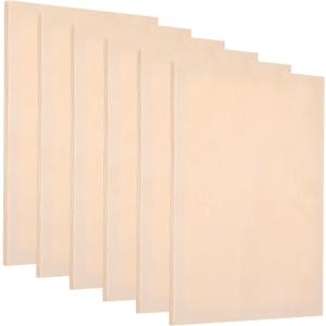 PATIKIL 12 x 8 Inch Wood Panel Board, 6 Pack Unfinished Wooden Canvas Boards Square Blank Deep Cradle Board for Painting Pouring DIY Art Use with Oils Acrylics