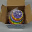 KIDSTHRILL Rainbow Colors Baby Stacking Cups for Toddlers, Tall Baby Stacking Toys Nesting Cups, Drain Holes for Bath Toys, Educational & Motor Skills Sorting & Nesting for 1 2 3 Years Old