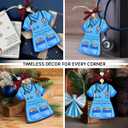 4 x Nurse Ornaments for Christmas Tree, Meaningful Wooden Nurse Scrub Life Ornament, Unique Nursing Graduation Gifts for Practitioner Instructor Students Women, Christmas Coworker Gift