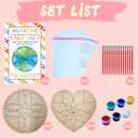 2 x Valentine's Day Gifts Party Favor 28Pcs Wooden Slices Card DIY Craft Heart Shape for Kids Crafts and Art Classroom Exchange (Heart, One Size)