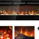 45 inches Electric Fireplace Inserts, Recessed and Wall Mounted Fireplace Heater, Linear Fireplace w/Thermostat, Remote & Touch Screen, Multicolor Flame, Timer, Log & Crystal, 750W/1500W