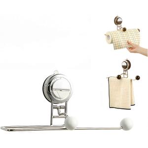 Wall Mounted Paper Towel Holder with Suction Cup, no Punching Required, Suitable for cabinets and Bathroom Kitchen Storage