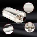 2'' Inch Ultra Quiet Resonator,2" Inlet 2" Outlet Exhaust Resonator,13.8" Overall Length Performance Muffler Resonator T304 Stainless Steel Universal Fitment