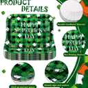 Yungyan 12 Pcs St. Patrick's Day Serving Trays 13 x 9 Inch Large Shamrock Food Trays Platters Paper Candy Dishes for St. Patrick's Day Party Wedding Engagement Party Serving Food Snack Cookies Dessert