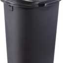 Rubbermaid Commercial Products Touch Top Trash Can/Wastebasket with Lid, 13-Gallon, Small Black Garbage Bin for Home/Kitchen/Bathroom/Bedroom/Office
