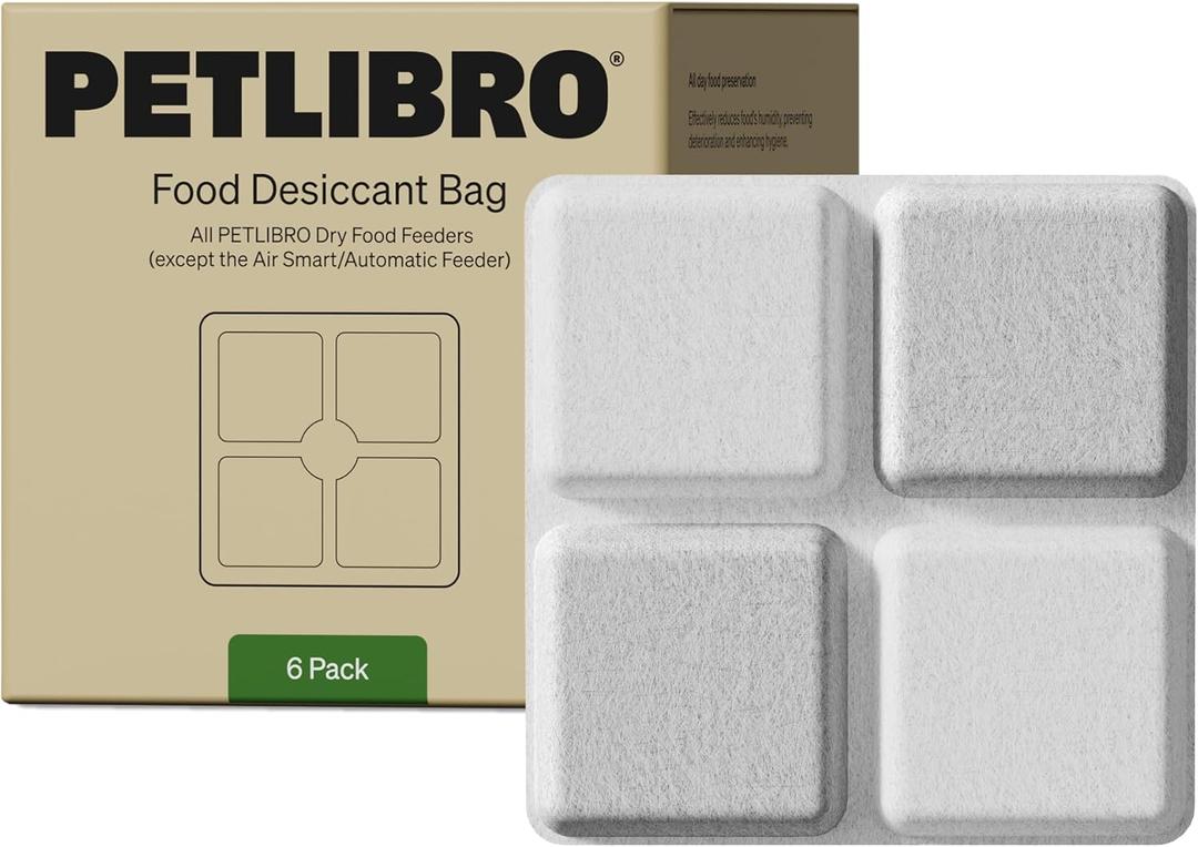 PETLIBRO Pet Food Desiccant Bag, 6 Packs Upgrade Desiccant Packets Keep Cat Food & Dog Food Dry and Fresh, Suitable Model PLAF001, PLAF101, PLAF005, PLAF006, PLAF103, PLAF203 (White)