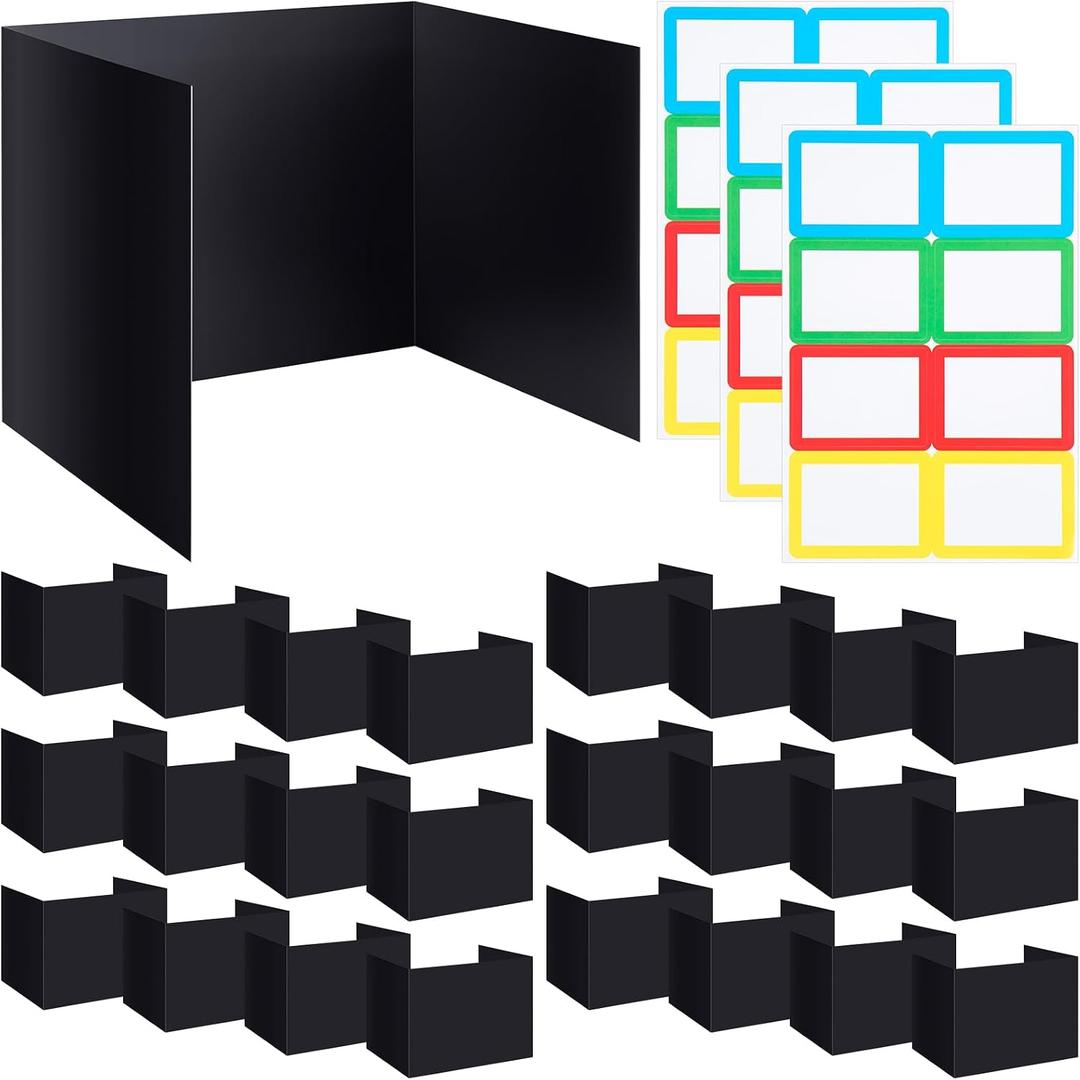 Crtiin 24 Pcs Privacy Folders for Students Desk Dividers Standard School Privacy Cardboard Board Testing Dividers Shield for Classroom Teacher Supplies Keep Eyes from roving(Stylish)