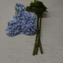 Buart 3PCS Long Stem Big Size Flowers Artificial Silk Hydrangea Lifelike Flowers Real Touch Blue Artificial Flowers Wedding Shower Bride Bouquets Office Living Room Table Decorations (21 Inch)