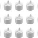 15pcs 24 Tooth 410 Tip Plastic Cap White Flip Top Dispensing Cap for Shampoo, Moisturizer, Smoothies, Protein Shakes