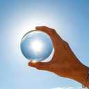 80mm Sparkling Clear Crystal Ball, 3.2in Handcrafted Photography Prop for Magical Shots Elegant Divination Sphere Glass Ball Crystal Sphere Home & Party Decor for Women, Family, Fortune Teller