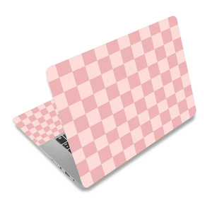 12.1 13 13.3 14 15 15.4 15.6 in Laptop Sticker Skin Decal, Cute Netbook Skins Decals for Notebook PC, Universal Vinyl Laptop Cover Decor Sticker, Waterproof Art Protector I Pink Plaid